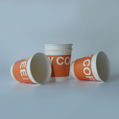 PLA Coated Double Wall Paper Cups Food Grade Disposable Hot Drinking Cup SGS