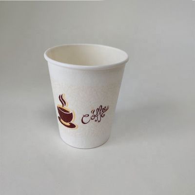 يمكن التخلص من PE المطلية 230 مل كوب ورقي واحد 7.5oz قابلة للتخصيص شعار