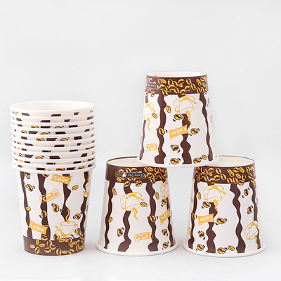 شعار مخصص كأس ورق حائط واحد لمرة واحدة 4oz-32oz مع غطاء